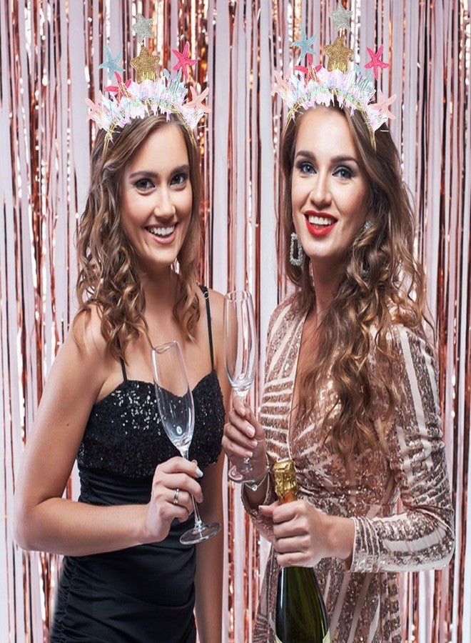 DSLSQD Star Headband, 2 Pieces Hairband with Colorful Silk Star Hair Hoop, Xmas Hair Accessories for Party Festival Holiday Birthday Kids Adults One Size - Image 4